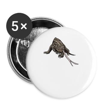 Komodo dragon I Komodo dragon motif for reptiles - Buttons large 2.2''/56 mm (5-pack) - white - Front