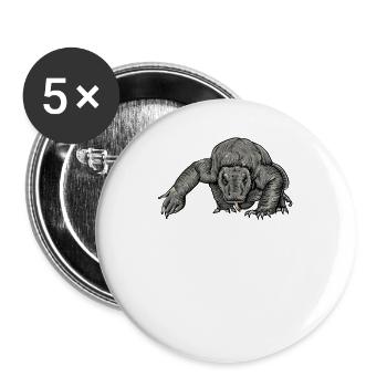 Komodo dragon I Komodo dragon motif for reptiles - Buttons large 2.2''/56 mm (5-pack) - white - Front