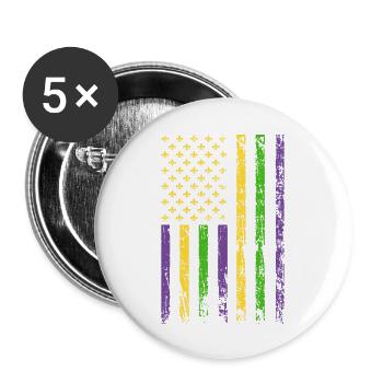 Amerikanische Flagge Feiertag Narr Maske - Buttons groß 56 mm (5er Pack) - Weiß - Vorne