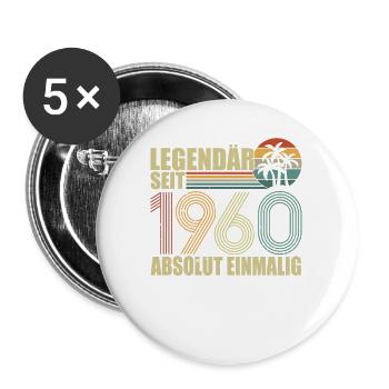 63. Geburtstag oldtimer 1960 - Buttons groß 56 mm (5er Pack) - Weiß - Vorne