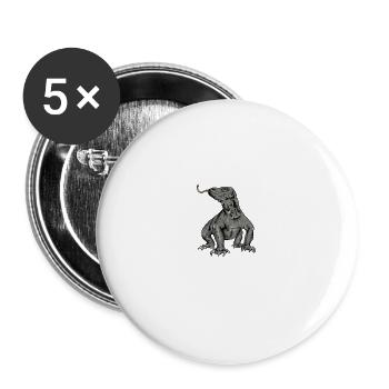 Komodowaran I Komododrache Motiv für Reptilien - Buttons groß 56 mm (5er Pack) - Weiß - Vorne