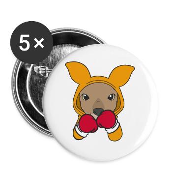 Kangaroo Boxer Martial Athlete Sparring Sport Boxing - Buttons large 2.2''/56 mm (5-pack) - white - Front