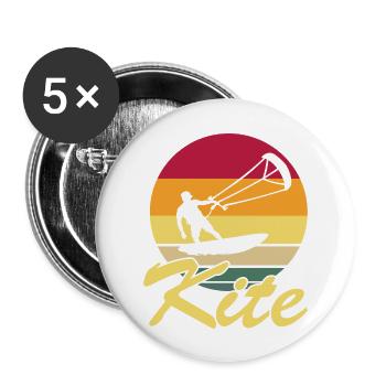 Kitesurfing Gift Idea Water Sports Fun - Buttons large 2.2''/56 mm (5-pack) - white - Front