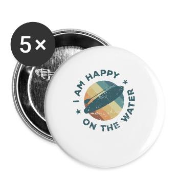 I am Happy one the Water SUP Stand up Paddle - Buttons large 2.2''/56 mm (5-pack) - white - Front