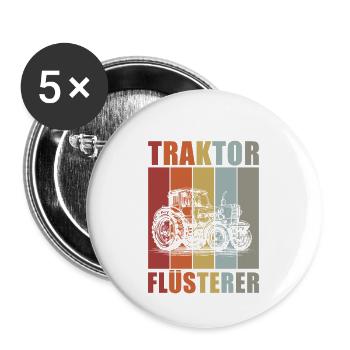 Landwirt Bauer Farmer - Buttons groß 56 mm (5er Pack) - Weiß - Vorne