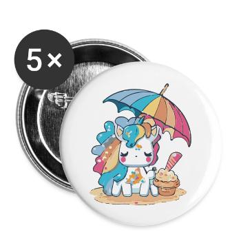 Ice cream fun - refreshingly different - Buttons large 2.2''/56 mm (5-pack) - white - Front