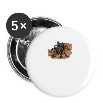 Vogelspinne I Tarantula Terrarium Motiv für - Buttons groß 56 mm (5er Pack) - Weiß - Vorne
