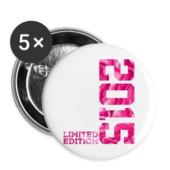 11E ANNIVERSAIRE ÉDITION LIMITÉE ROSE 2015 - Lot de 5 grands badges (56 mm) - blanc - Devant