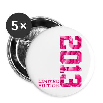 13. GEBURTSTAG PINK LIMITED EDITION 2013 - Buttons groß 56 mm (5er Pack) - Weiß - Vorne