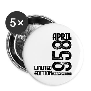 Cadeau Avril 1958. Anniversaire avril 1958. April. - Lot de 5 grands badges (56 mm) - blanc - Devant