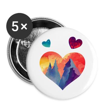 Mountains Mountain hikers Hiking Mountain hiking Hike - Buttons large 2.2''/56 mm (5-pack) - white - Front