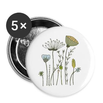 dried flowers flower meadow - Buttons large 2.2''/56 mm (5-pack) - white - Front