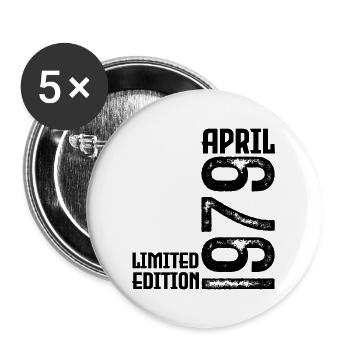 Gift April 1979. Birthday April 1979. April. - Buttons large 2.2''/56 mm (5-pack) - white - Front