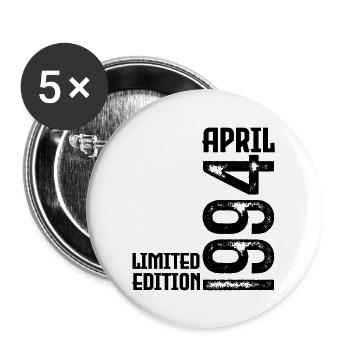 Gift April 1994. Anniversary April 1994. April. - Buttons large 2.2''/56 mm (5-pack) - white - Front
