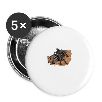 Vogelspinne I Tarantula Terrarium Motiv für - Buttons groß 56 mm (5er Pack) - Weiß - Vorne