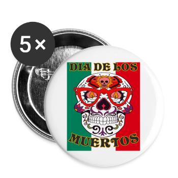 DIA DE LOS MUERTOS - Buttons groß 56 mm (5er Pack) - Weiß - Vorne