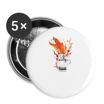 ACAB - Buttons groß 56 mm (5er Pack) - Weiß - Vorne