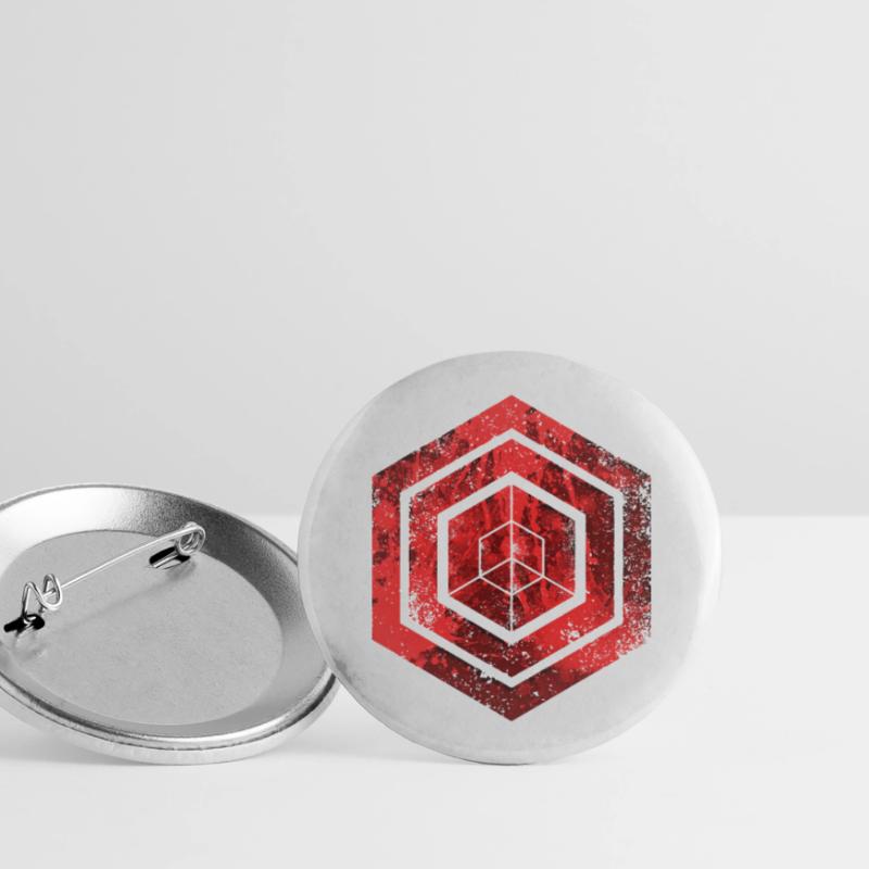Hexagon-Programmierung Programmierer Codierung geometrisch Buttons groß 56 mm (5er Pack)