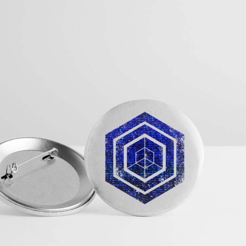 hexagon programming programmer coding geometric Buttons large 2.2''/56 mm (5-pack)