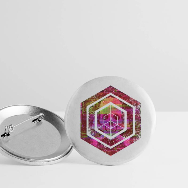 hexagon programming programmer coding geometric Buttons large 2.2''/56 mm (5-pack)