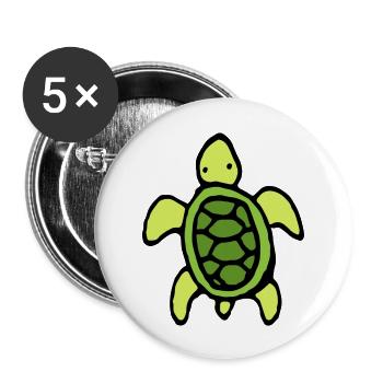 Schildkröte - Buttons groß 56 mm (5er Pack) - Weiß - Vorne