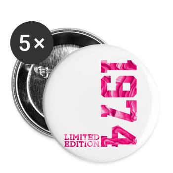 52E ANNIVERSAIRE ÉDITION LIMITÉE ROSE 1974 - Lot de 5 grands badges (56 mm) - blanc - Devant