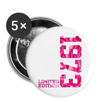 53E ANNIVERSAIRE ÉDITION LIMITÉE ROSE 1973 - Lot de 5 grands badges (56 mm) - blanc - Devant