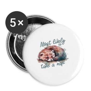most likely to take a nap - Buttons large 2.2''/56 mm (5-pack) - white - Front