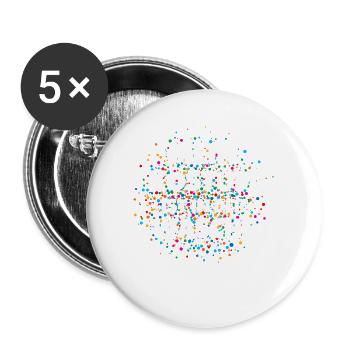 Mein Kostüm ist in der Wäscherei Carnival Party - Buttons groß 56 mm (5er Pack) - Weiß - Vorne