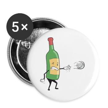 Petanque and wine Boccia balls Petanque outfit - Buttons large 2.2''/56 mm (5-pack) - white - Front