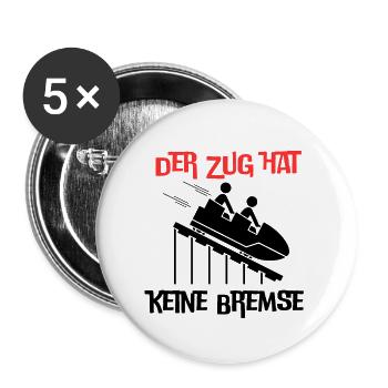 Der Zug hat keine Bremse Mallorca 2023 Party Malle - Buttons groß 56 mm (5er Pack) - Weiß - Vorne