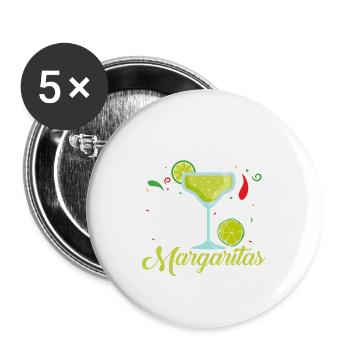 Just Here For The Margaritas Party Cinco De Mayo - Buttons groß 56 mm (5er Pack) - Weiß - Vorne