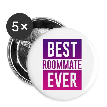 Best Roommate Ever 3 - Buttons large 2.2''/56 mm (5-pack) - white - Front