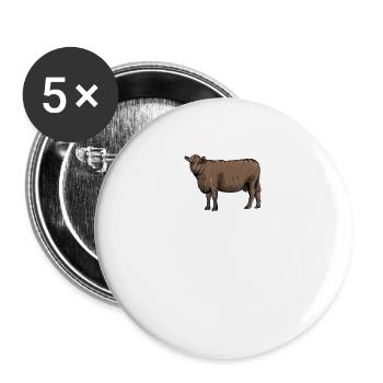 Galloway Rind I Schottland Rinderzucht für - Buttons groß 56 mm (5er Pack) - Weiß - Vorne