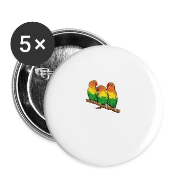 Agaporniden I Unzertrennliche Motiv für Vogel - Buttons groß 56 mm (5er Pack) - Weiß - Vorne