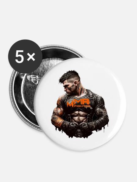 MMA Fighter - Buttons groß 56 mm (5er Pack) - Weiß