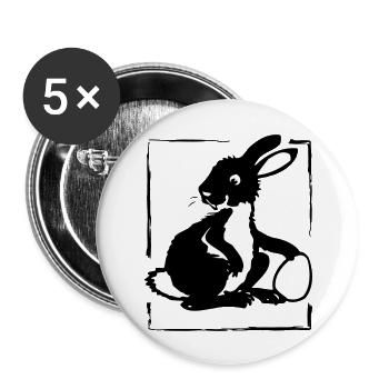 Bunny with Egg in a Frame | Vectorgraphic - Buttons groß 56 mm (5er Pack) - Weiß - Vorne