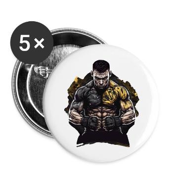 MMA - Buttons groß 56 mm (5er Pack) - Weiß - Vorne