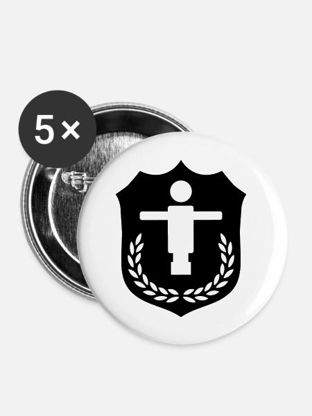 Kicker Wappen - Buttons groß 56 mm (5er Pack) - Weiß