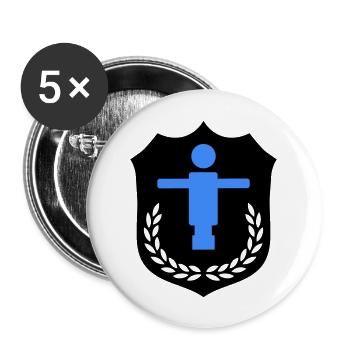 kicker wappen - Buttons groß 56 mm (5er Pack) - Weiß - Vorne