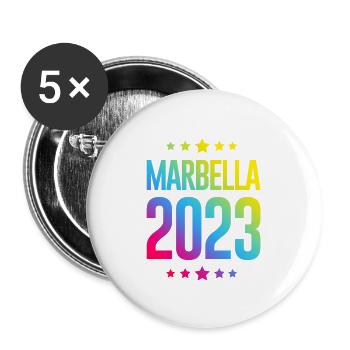 Marbella 2023 - Buttons groß 56 mm (5er Pack) - Weiß - Vorne