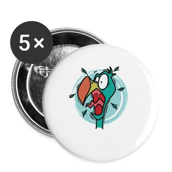 crazy dodo bird from Mauritius - Buttons large 2.2''/56 mm (5-pack) - white - Front