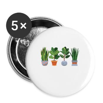 Life is short Buy the plant Funny - Buttons large 2.2''/56 mm (5-pack) - white - Front