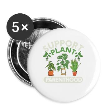 Soutenir la parentalité des plantes Drôles de jardiniers Plantes - Lot de 5 grands badges (56 mm) - blanc - Devant