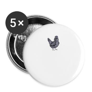 Araucana Hühner I Hühnerrasse Huhn Motiv für - Buttons groß 56 mm (5er Pack) - Weiß - Vorne