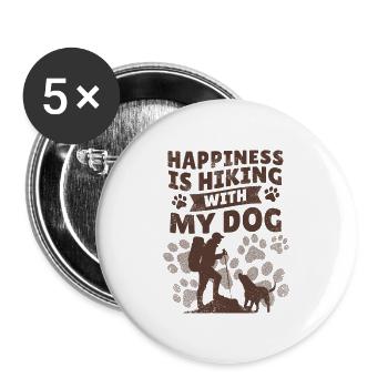 Labrador Wanderung Hunde Wandern Hundebesitzer - Buttons groß 56 mm (5er Pack) - Weiß - Vorne