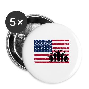 Bienvenue à la maison mon mari mon soldat mon héros - Lot de 5 grands badges (56 mm) - blanc - Devant