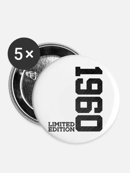 66. GEBURTSTAG LIMITED EDITION 1960 - Buttons groß 56 mm (5er Pack) - Weiß