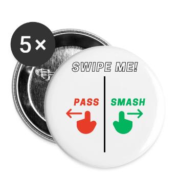 Swipe Me: Smash or Pass! - Buttons groß 56 mm (5er Pack) - Weiß - Vorne