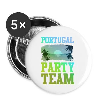 Portugal Party Team - Buttons groß 56 mm (5er Pack) - Weiß - Vorne